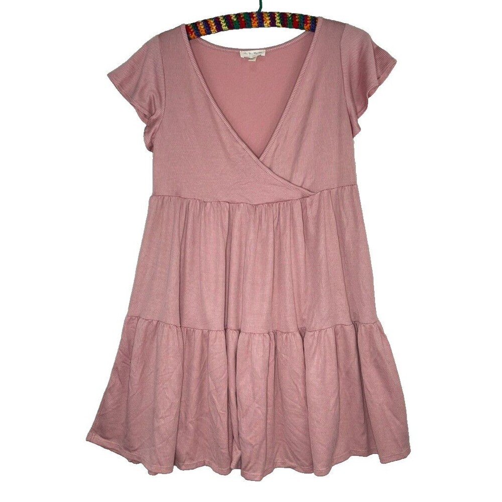 See You Monday Dusty Pink Dress Largeβ Tiered Summer Comfort Coquette Romantic